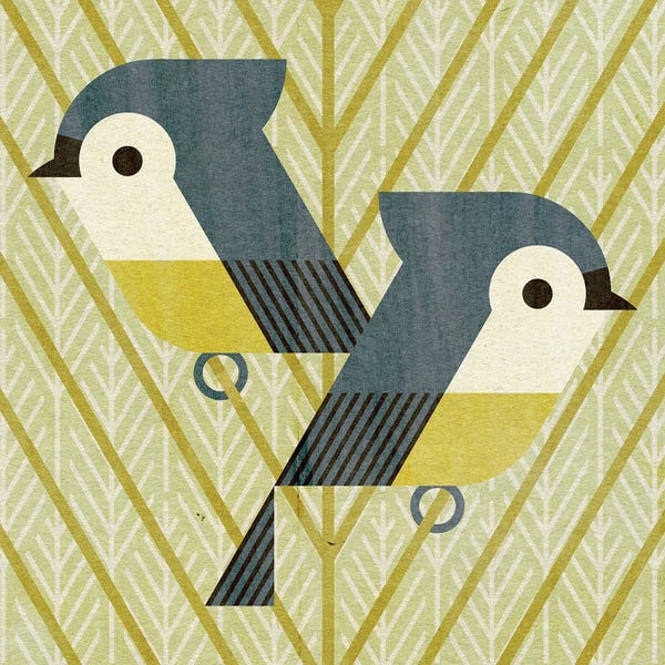 Mid-Century Modern Animals: Tufted Titmouse by Scott Partridge