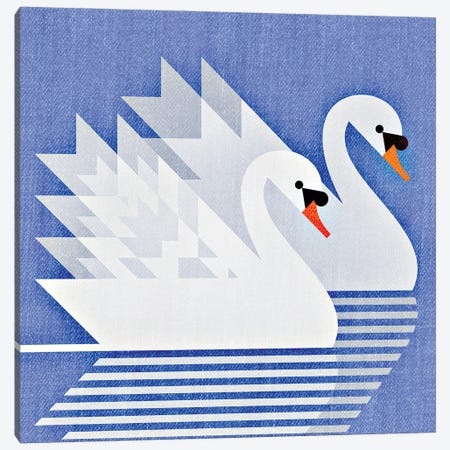Mute Swans Canvas Print #SPT109} by Scott Partridge Canvas Print