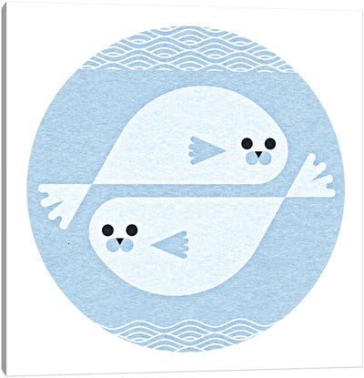 Baby Seals Canvas Art Print - Seal Art