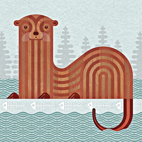 Mid-Century Modern Animals: Otter by Scott Partridge