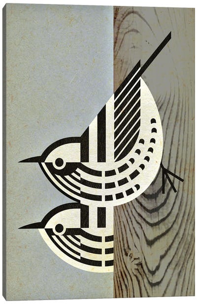 Black And White Warblers Canvas Art Print - Warbler Art