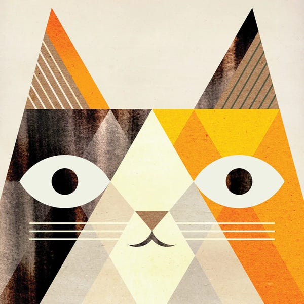 Mid-Century Modern Animals: Calico Cat by Scott Partridge