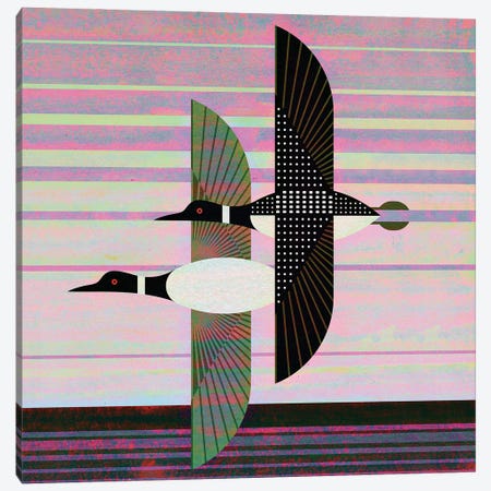 Loons Flying Canvas Print #SPT30} by Scott Partridge Canvas Print