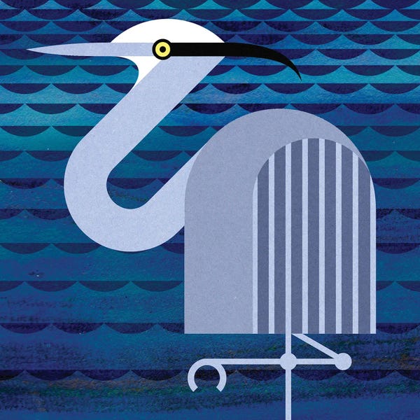 Mid-Century Modern Animals: Heron by Scott Partridge