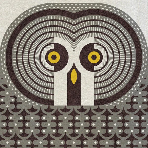 Mid-Century Modern Animals: Great Grey Owl by Scott Partridge