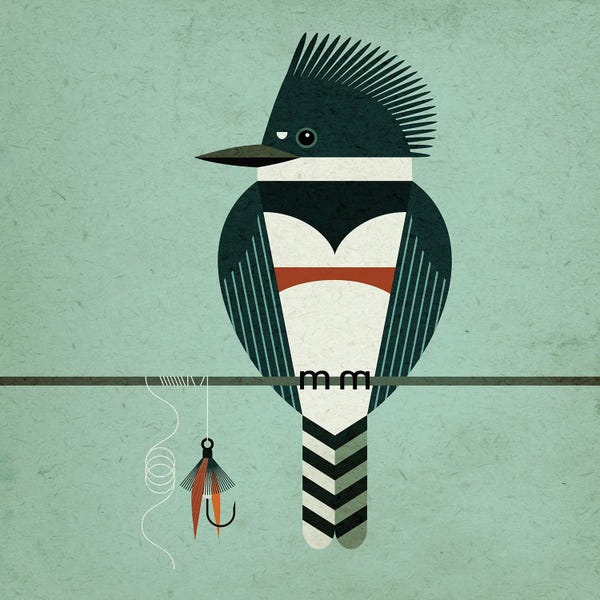 Mid-Century Modern Animals: King Fisher by Scott Partridge