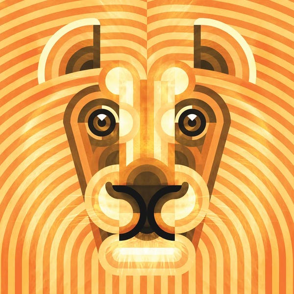 Mid-Century Modern Animals: Lion by Scott Partridge