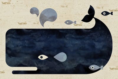 Whale On Whaler's Log by Scott Partridge framed wall art