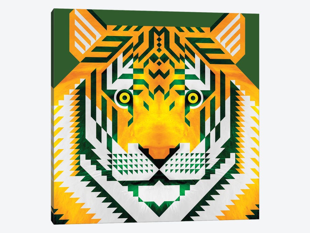 Tiger, Green And Gold by Scott Partridge 1-piece Canvas Art Print