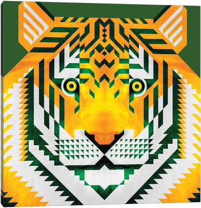 Tiger, Green And Gold Canvas Art Print - Scott Partridge