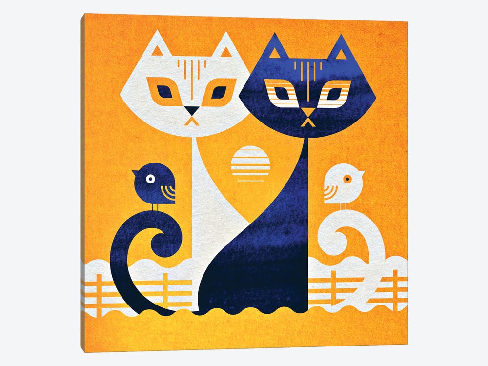 Black And White Cats by Scott Partridge 1-piece Canvas Print