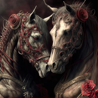 Eternity's Endearment, Equestrian by Spacescapes multi panel art