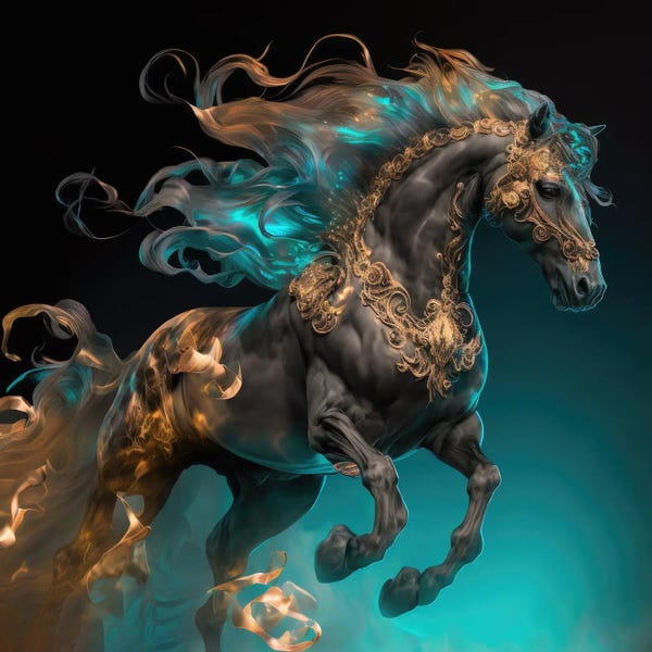 Fine Art Print: Gold Fire Stallion by Spacescapes