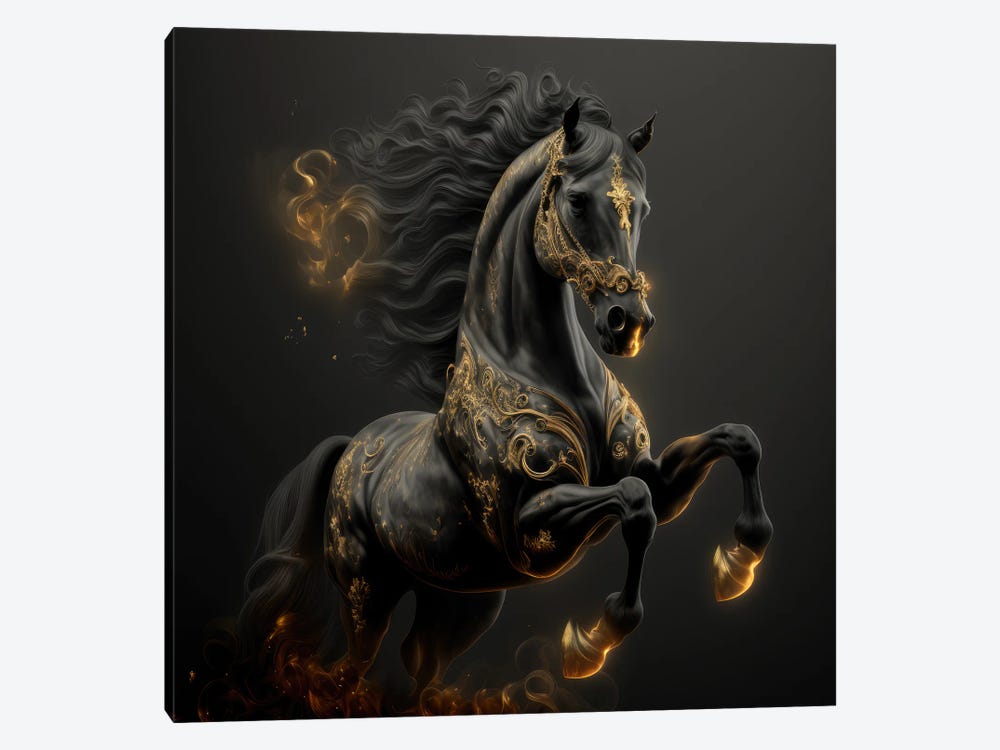 Golden Glow, Horse by Spacescapes 1-piece Canvas Art Print