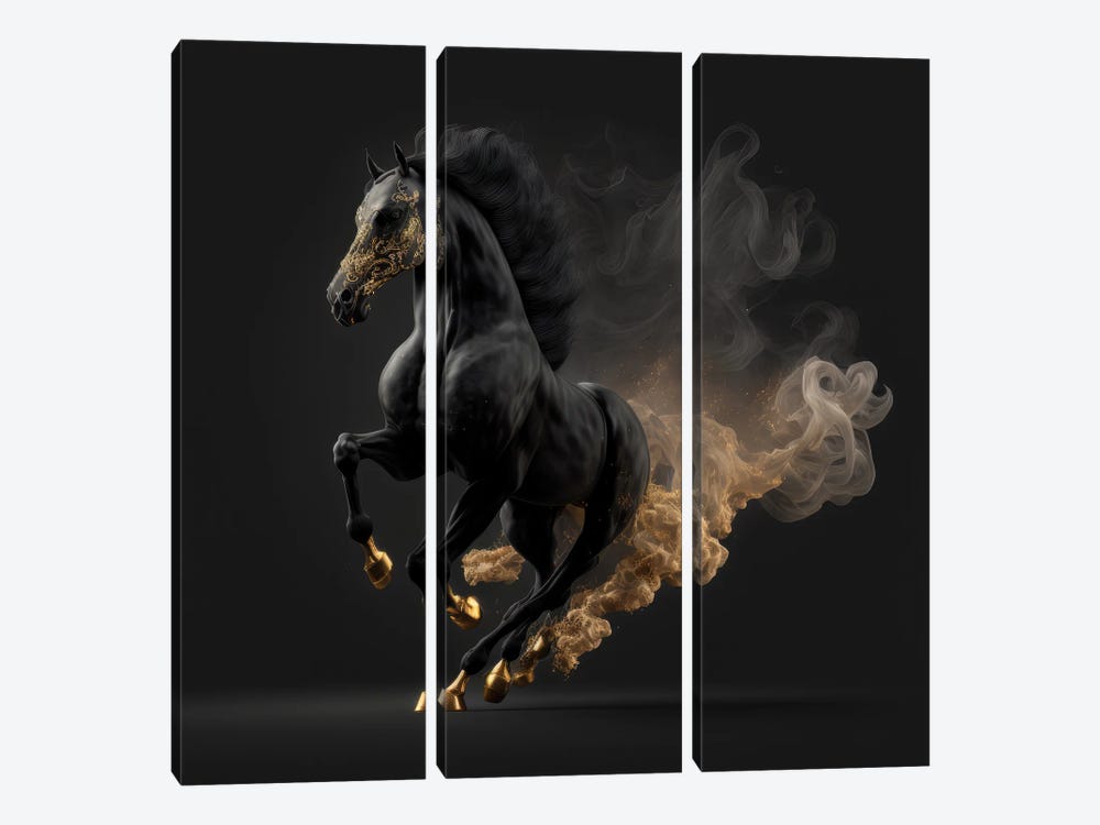 Midnight Monarch, Horse by Spacescapes 3-piece Canvas Art