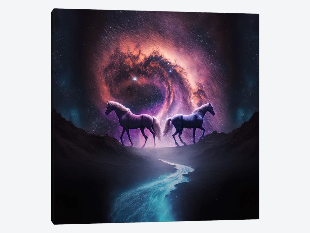 Planet Of The Stars, Horses by Spacescapes 1-piece Canvas Print