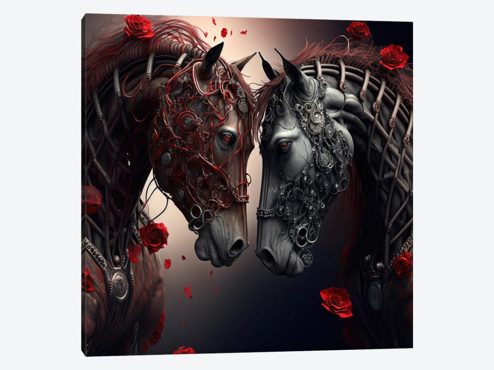 Red Petal Alliance, Horses by Spacescapes 1-piece Art Print