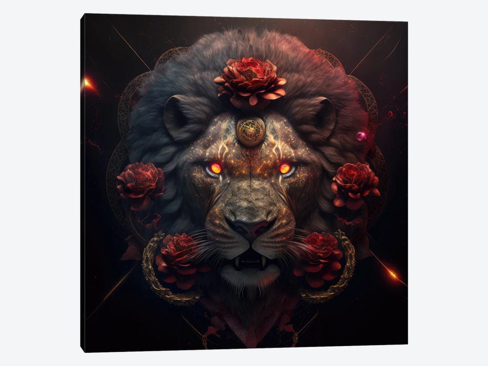 Crimson Lion Pride by Spacescapes 1-piece Canvas Print
