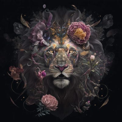 Floral Lion Pride by Spacescapes multi panel art