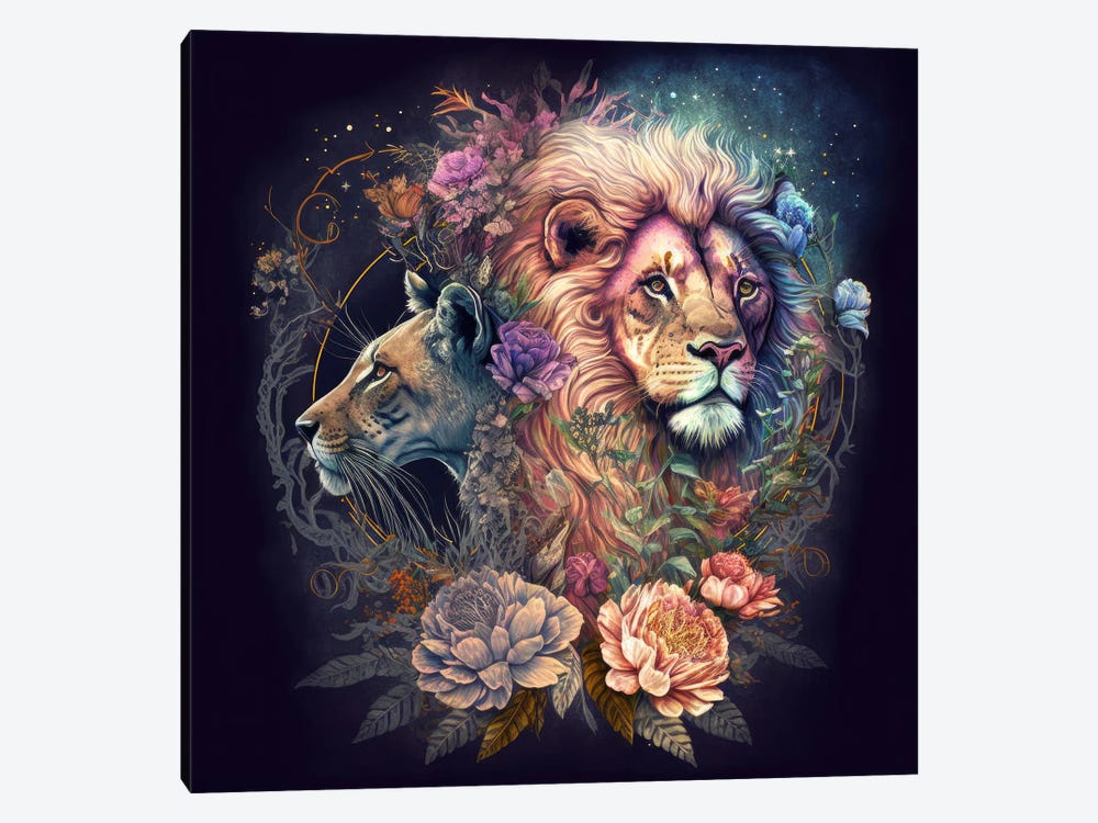 Flower Lion Pride Unite by Spacescapes 1-piece Canvas Print