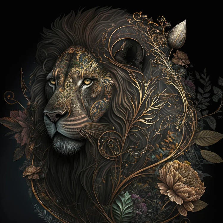 gold lion wallpaper
