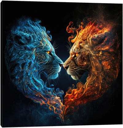 Ice And Fire Canvas Art Print - Spacescapes