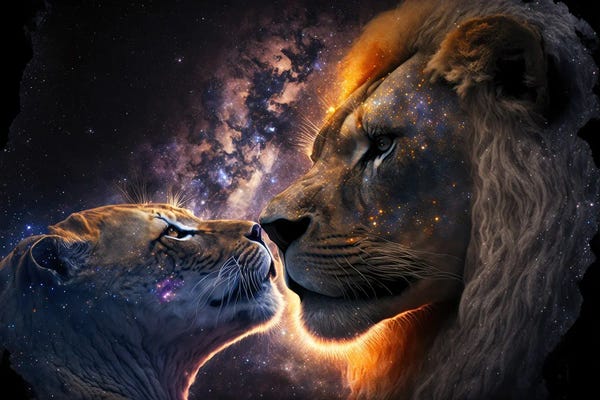 Spacescapes: Lion Cosmic Kiss by Spacescapes