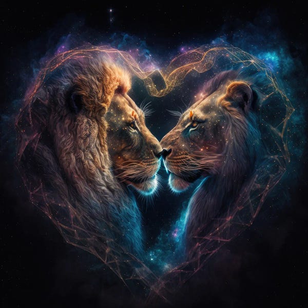 Space Fiction: Lion Galaxy Love by Spacescapes