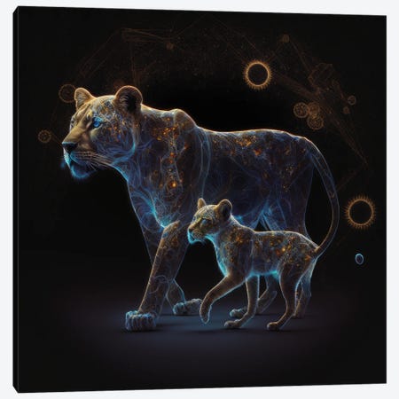 Lioness Energetic Bond Canvas Print #SPU37} by Spacescapes Canvas Art Print