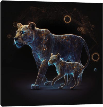Lioness Energetic Bond Canvas Art Print - Spacescapes