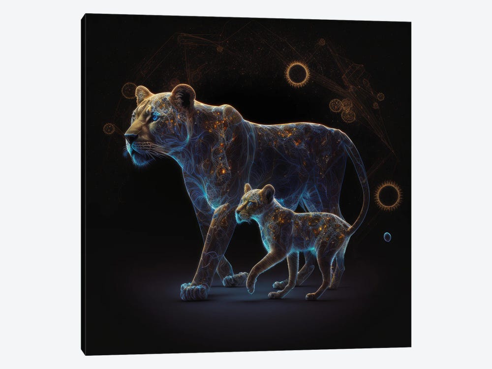 Lioness Energetic Bond by Spacescapes 1-piece Canvas Print