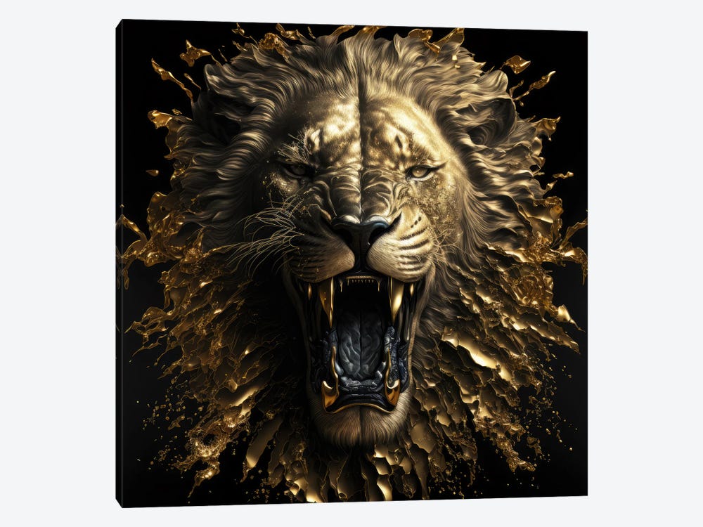 Lion's Shattering Roar by Spacescapes 1-piece Canvas Wall Art