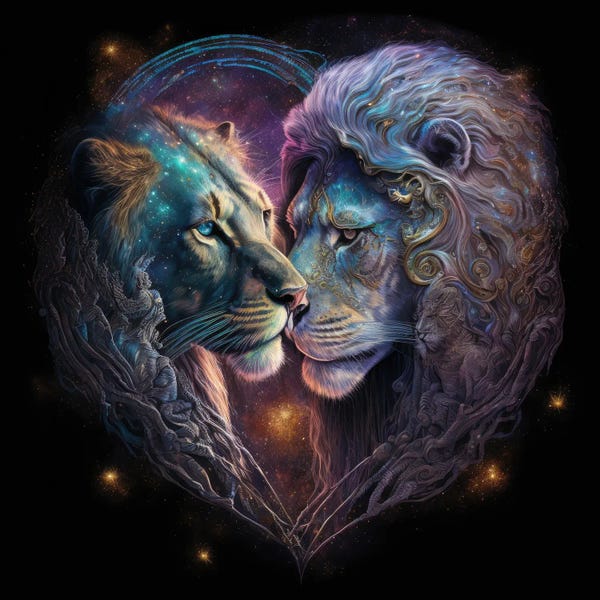 Lions: Majestic Love by Spacescapes