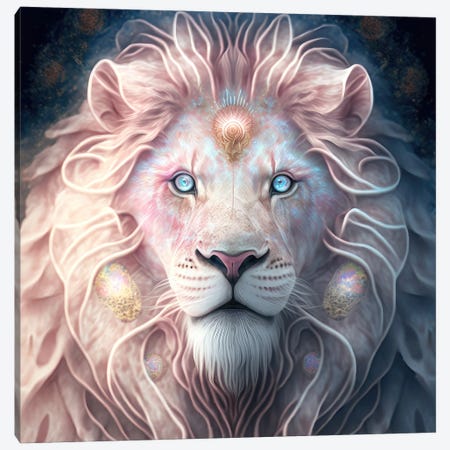 Pink Diamond Lion Canvas Print #SPU40} by Spacescapes Canvas Art Print