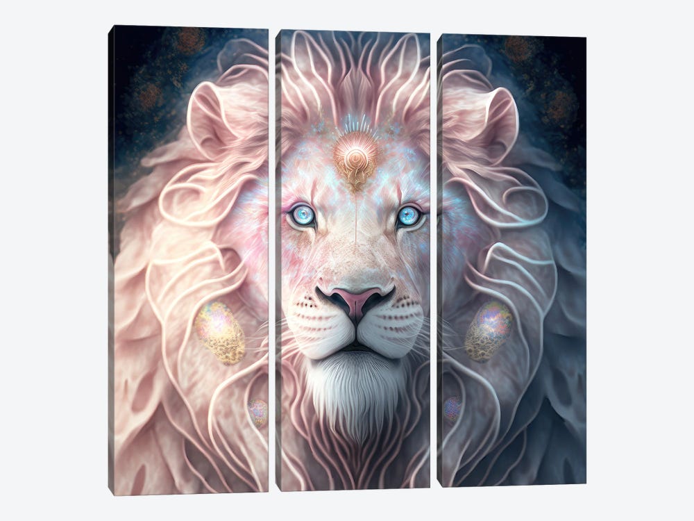 Pink Diamond Lion by Spacescapes 3-piece Art Print