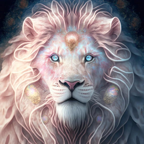 Lions: Pink Diamond Lion by Spacescapes