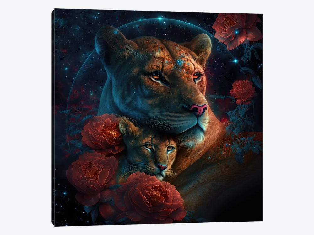 Star Watching, Lion Love by Spacescapes 1-piece Canvas Artwork