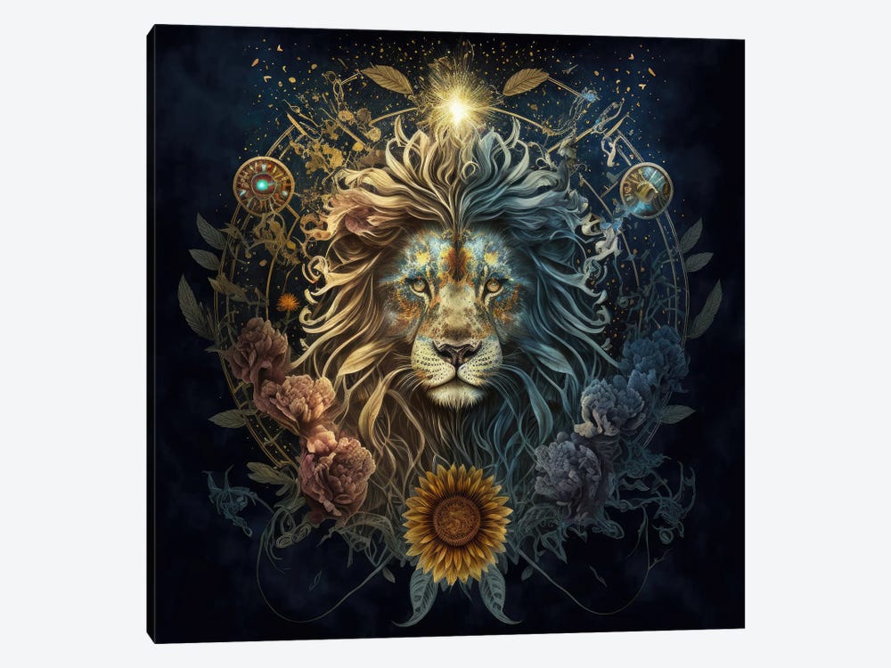 Sunflower Pride, Lion by Spacescapes 1-piece Canvas Art Print