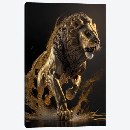 Superiority, Lion Canvas Print #SPU47} by Spacescapes Canvas Wall Art