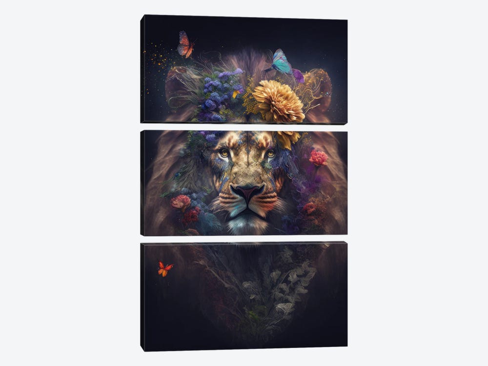 Flowering Lion Pride by Spacescapes 3-piece Art Print