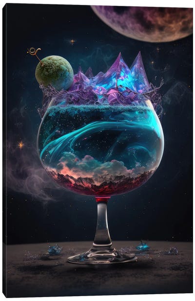 Planetary Cocktail Canvas Art Print - Cocktail & Mixed Drink Art
