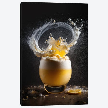 Whisky Sour Wave Canvas Print #SPU51} by Spacescapes Canvas Wall Art