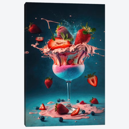 Strawberry Daiquiri Cocktail Canvas Print #SPU56} by Spacescapes Art Print