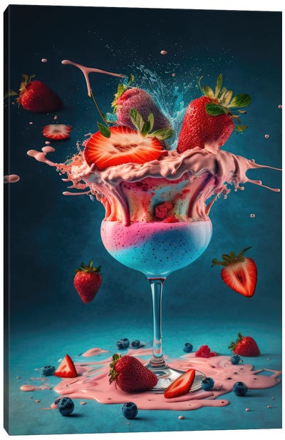 Strawberry Daiquiri Cocktail Canvas Art Print - Spacescapes