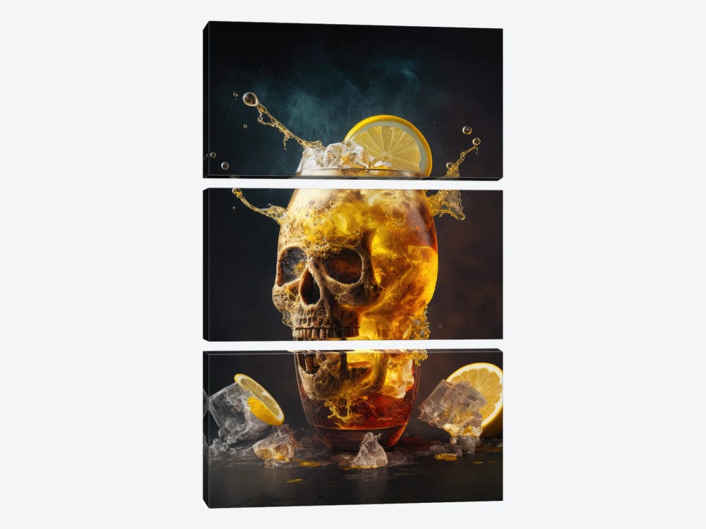 Long Island Ice Tea Cocktail by Spacescapes 3-piece Canvas Art Print