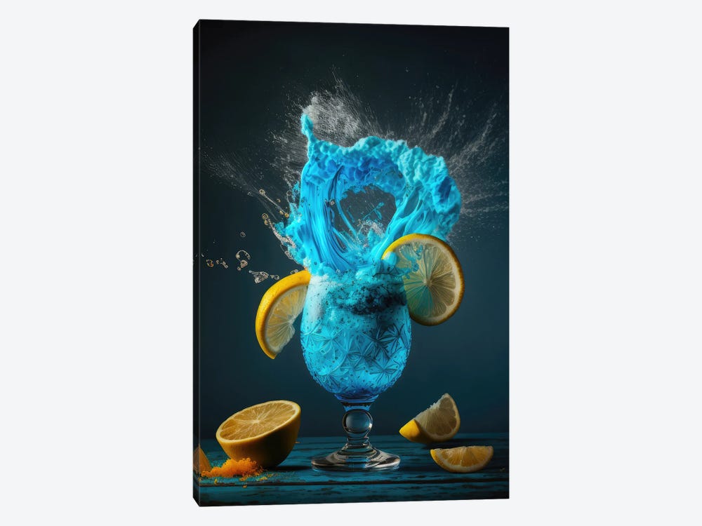 Blue Lagoon Tropical Cocktail by Spacescapes 1-piece Canvas Print