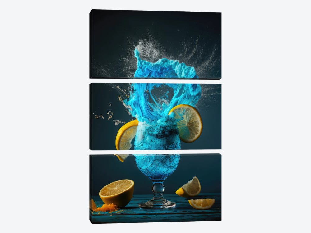 Blue Lagoon Tropical Cocktail by Spacescapes 3-piece Art Print