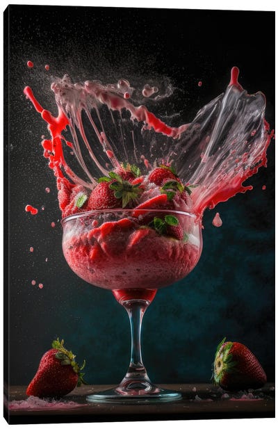 Explosive Strawberry Daiquiri Canvas Art Print - Daiquiri