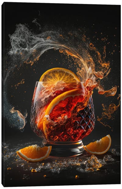 Bitter Blast, Negroni Canvas Art Print - Cocktail & Mixed Drink Art