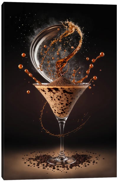 Contemporary Twist, Espresso Martini Canvas Art Print - Liquor Art
